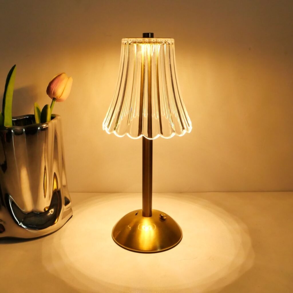 Flower crystal table lamp