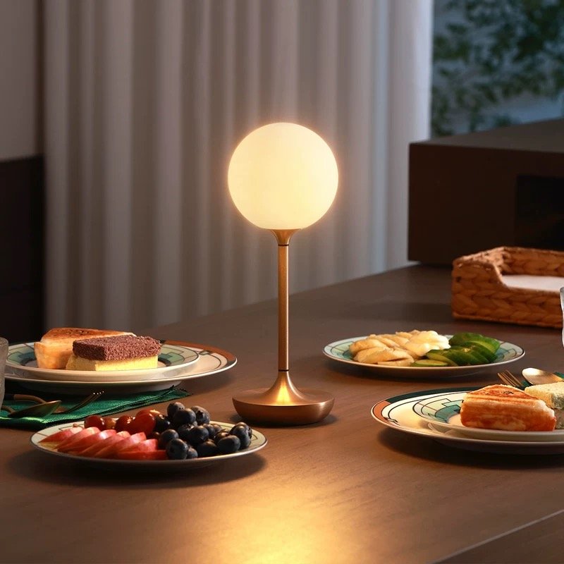 Rechargeable Aluminium glass metal Table Lamp