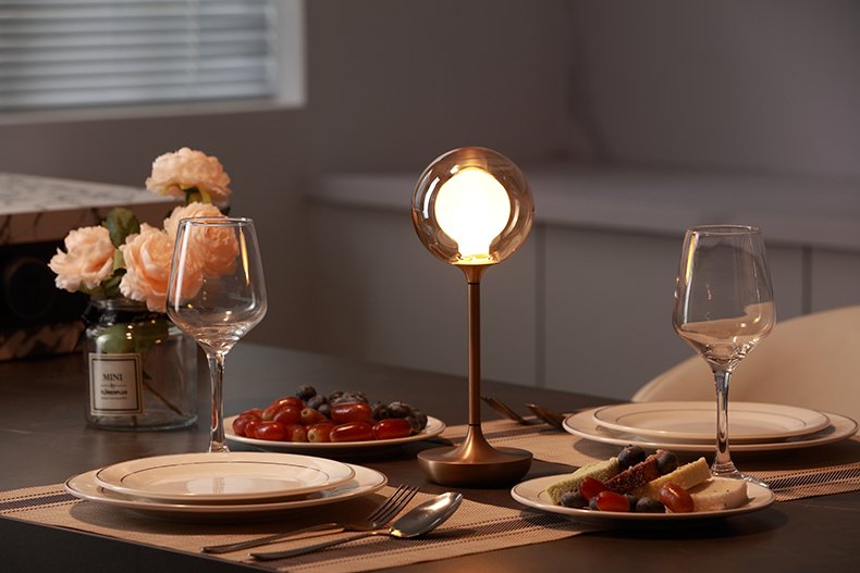 Glass table lamp battery