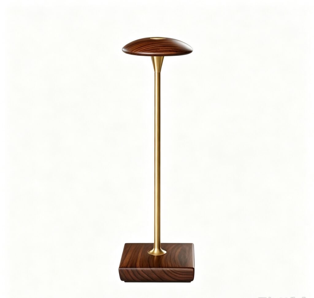 wooden battery table lamp